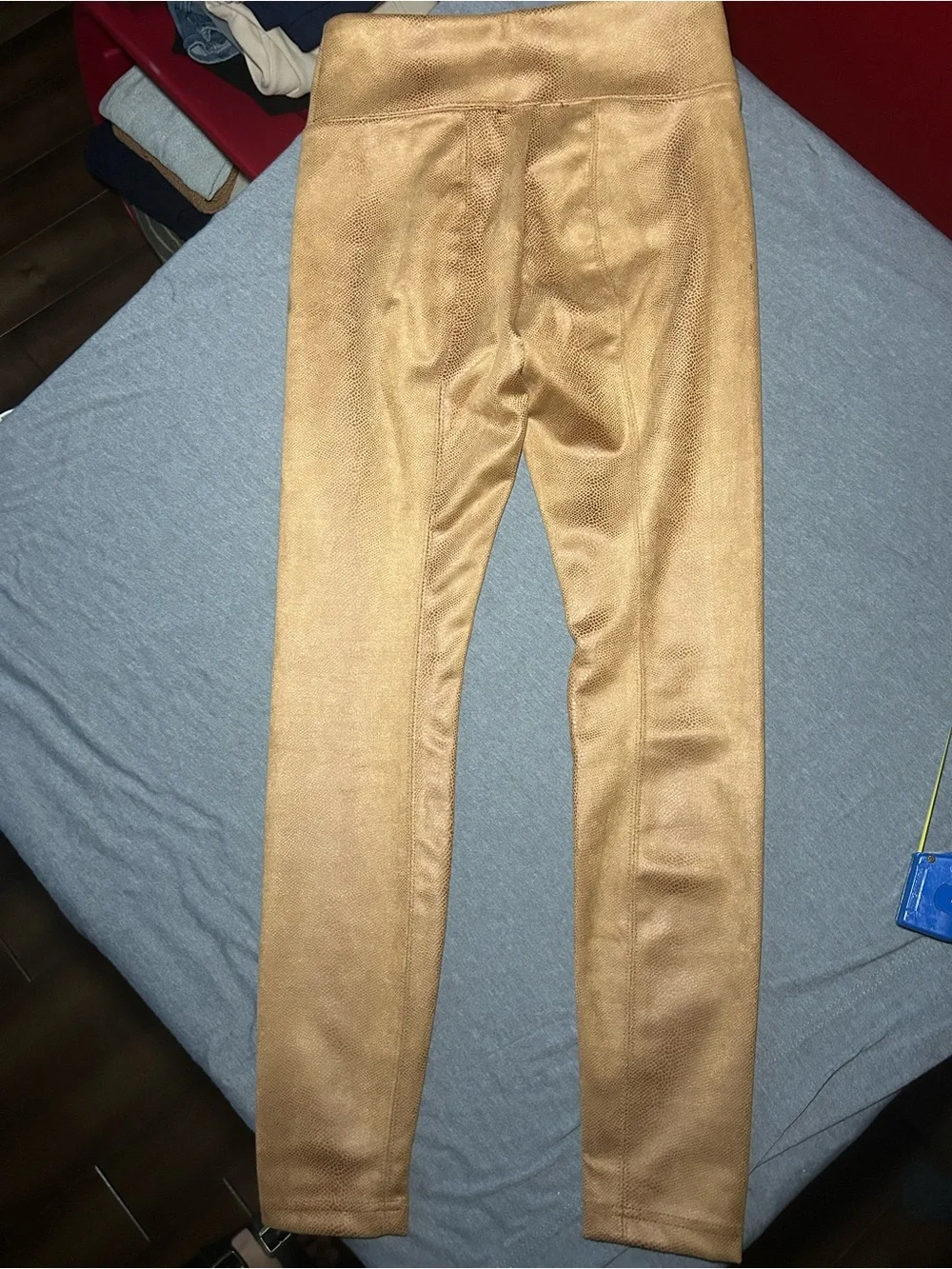 Catherine Malandrino Faux-Suede Leggings in Camel Tan